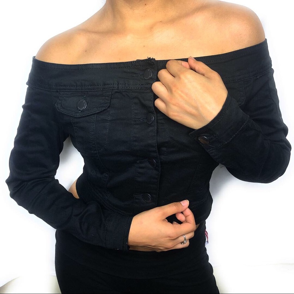 Black off the shoulder Jacket